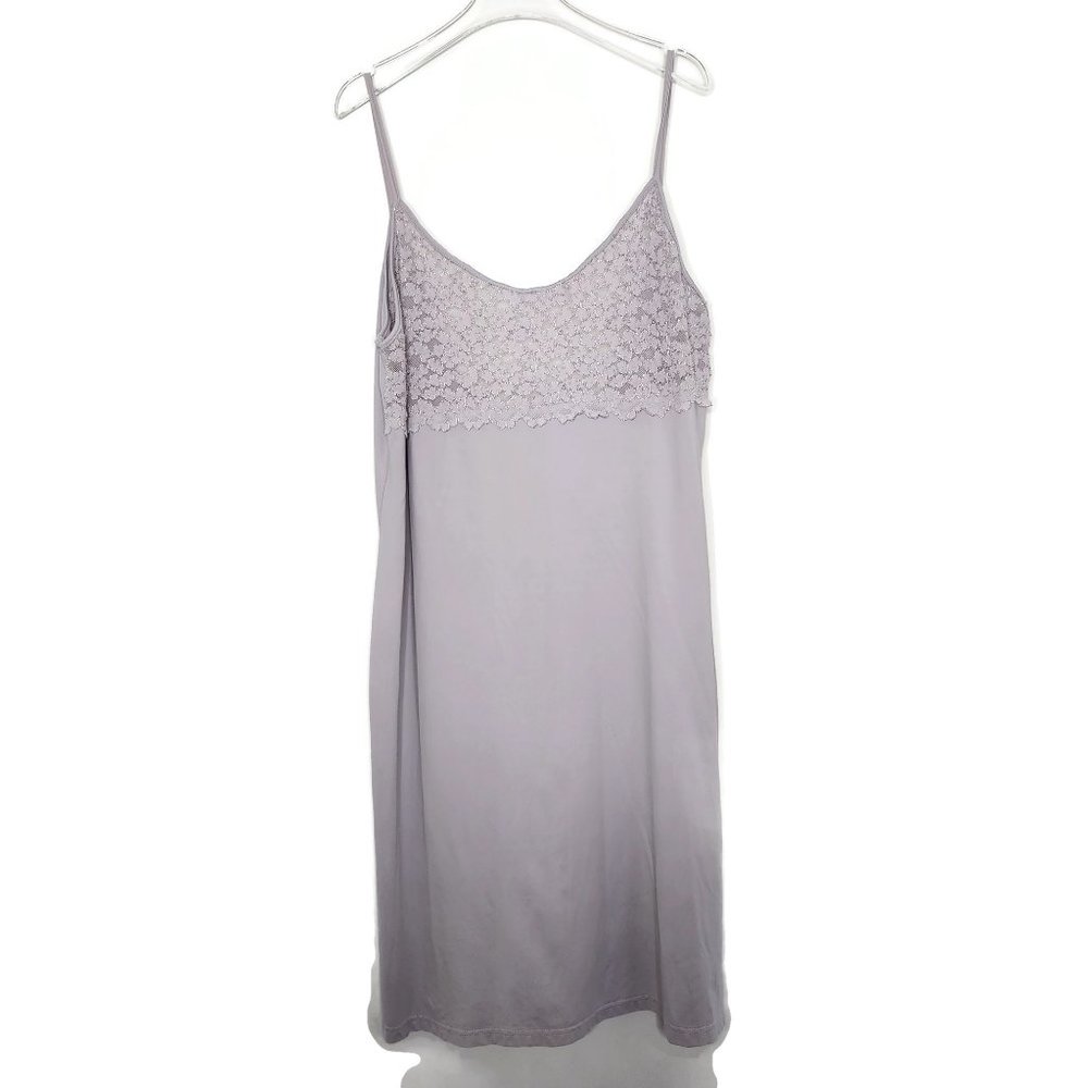 Valerie Stevens Nightgown Medium Lilac Stretch Spaghetti Strap Stretch Lace